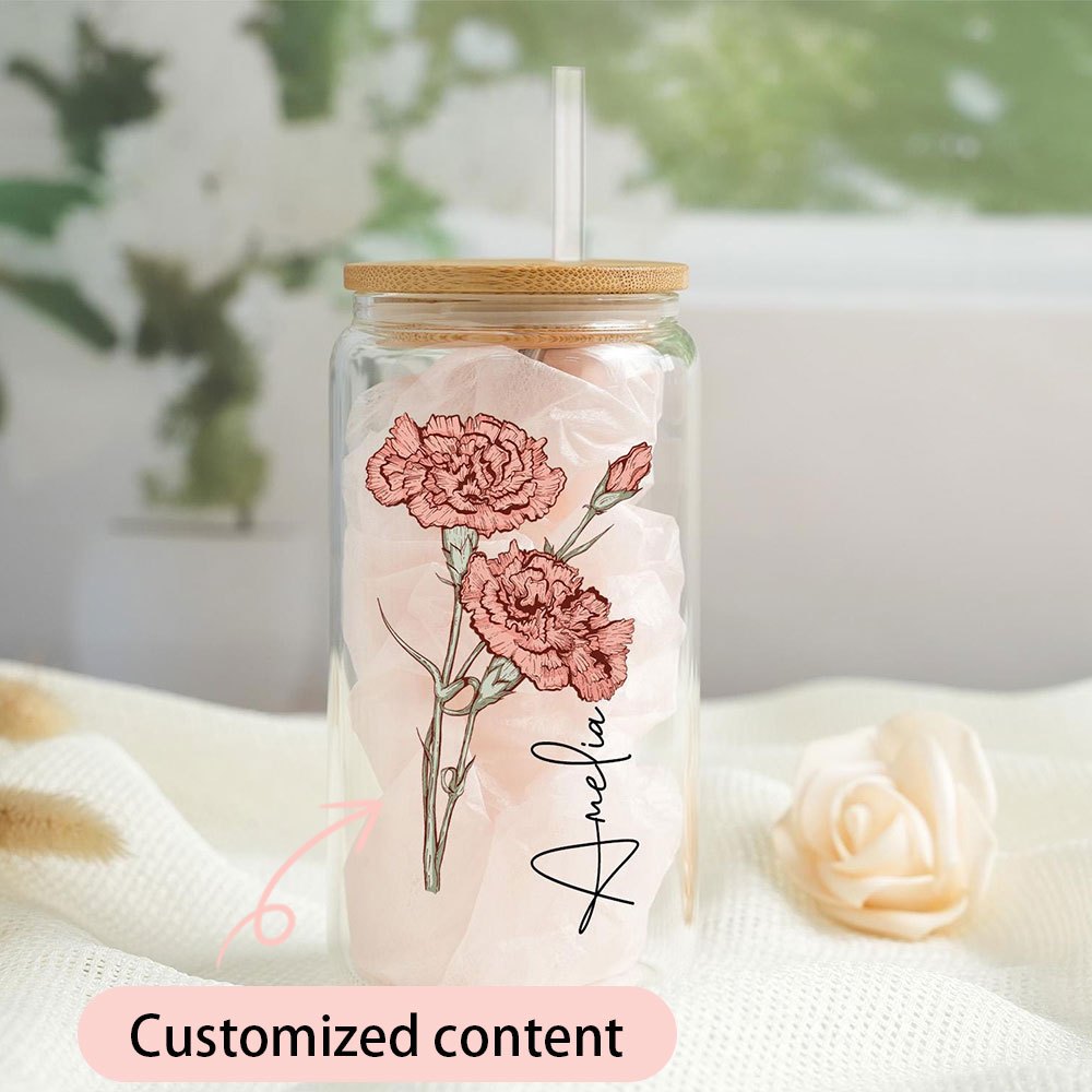 Personalized Birth Flower Glas - Coffee Equipment Names 评论和价格