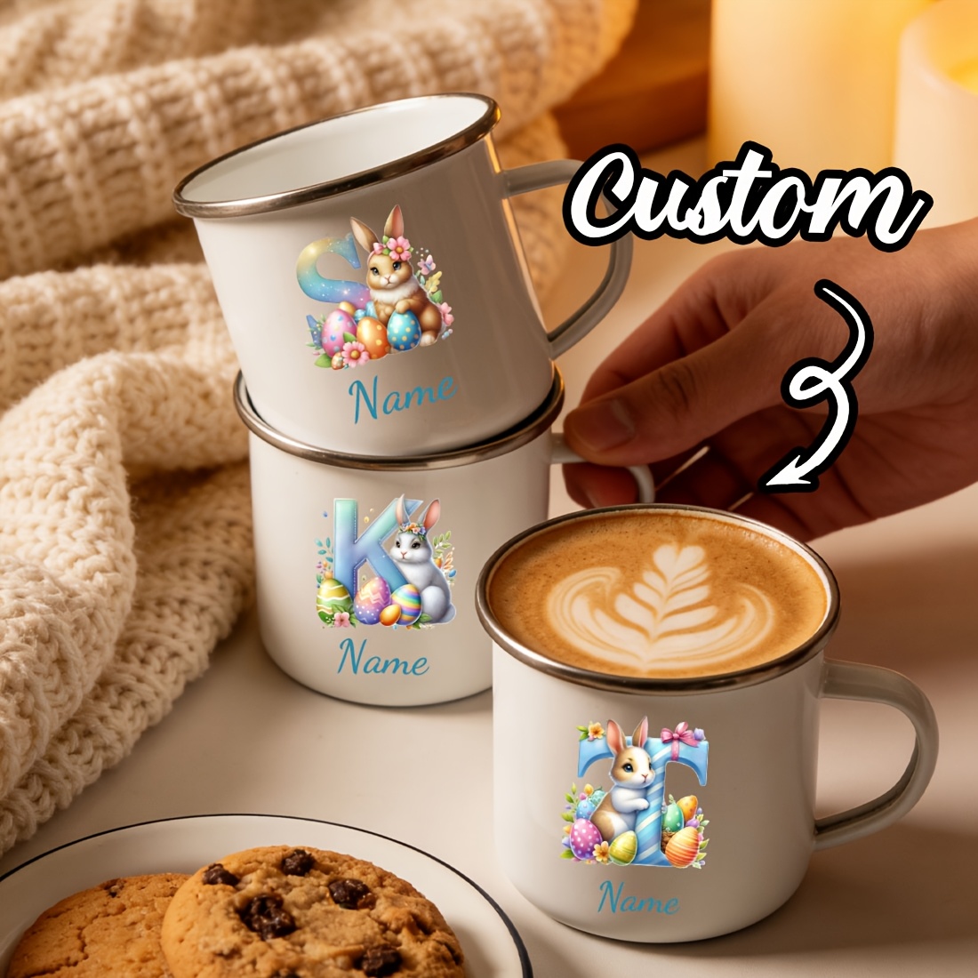 Personalized Mug Floral Initia - Coffee Equipment Names 评论和价格