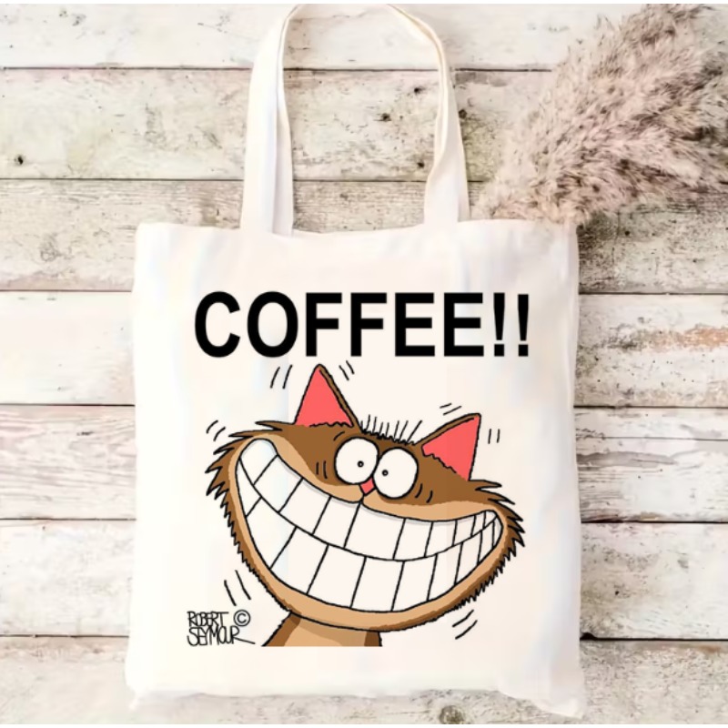 Coffee Cat Canvas Shopping Bag - Coffee Equipment Travel Bag 评论和价格