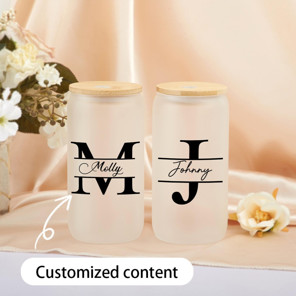Custom Initial Name Frosted Gl - Coffee Equipment Names 评论和价格