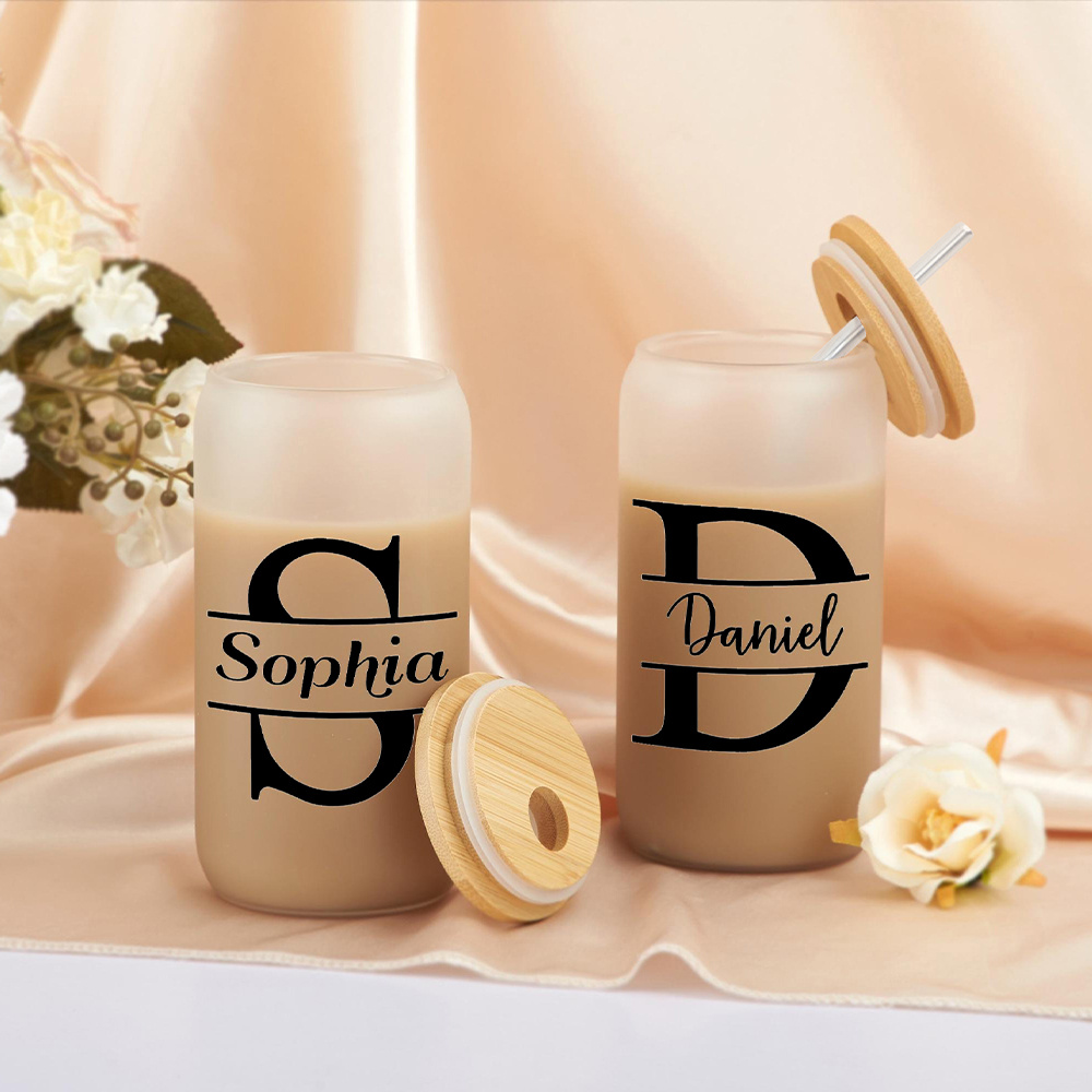 Custom Initial Name Frosted Gl - Coffee Equipment Names 评论和价格